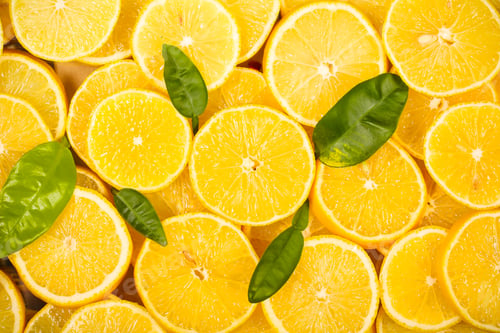 Preview: Lemons Lie Slices Lie On The Table Background Image