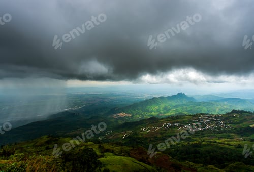 Preview: Beautiful summer landscape in the mountains with the sunset