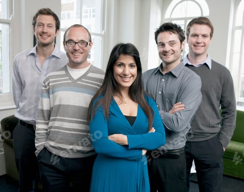 Preview: Portrait of 5 business people