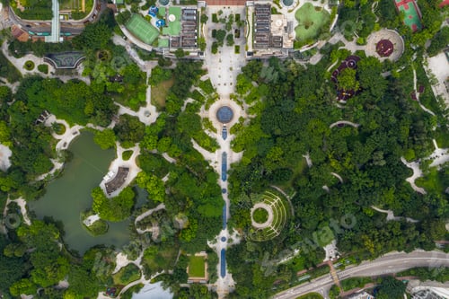 Preview: Top view of city park