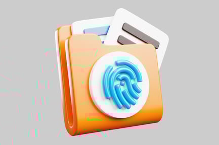 Vorschau: Orangefarbener Dateiordner mit Fingerabdrucksymbol