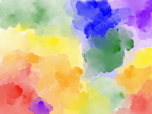 Preview: LGBT pride watercolour,Painting rainbow on paper texture in Red, orange, yellow, green, blue, purple