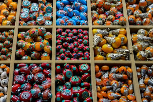 Preview: ISTANBUL TURKEY, January 2022. Different souvenirs at the Grand Bazaar.