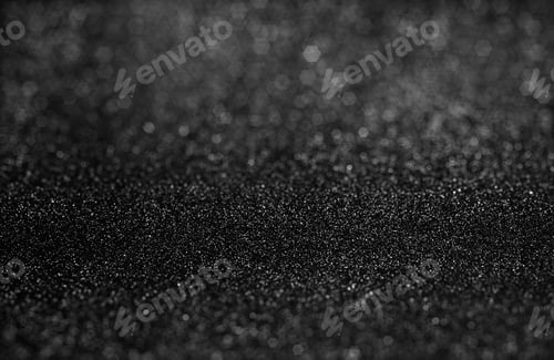 Preview: Selective focused at textured of black glitter background with hexagon shape bokeh defocused