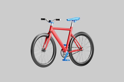 Preview: Red and blue single speed bicycle