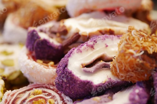 Preview: Colorful assortment of turksih delight displayed on a platter