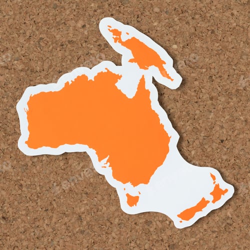 Preview: Free blank map of Australia and Oceania