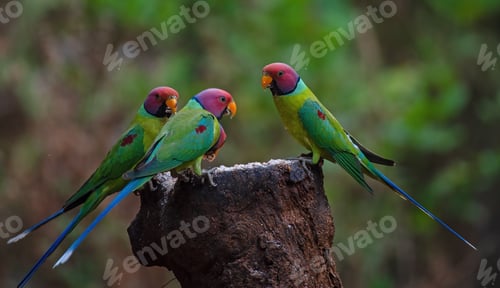 Preview: Plum headed parakeets