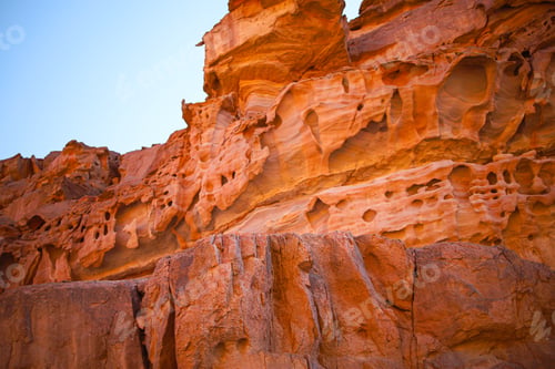 Preview: the gorge of the red mountain canyon which is located in the desert