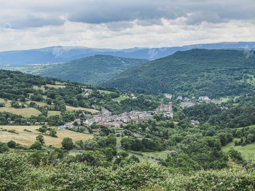 Preview: view on old village Saint Nectaire in Auvergne, Famous for its cow cheese