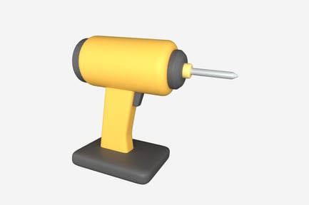 Preview: Drill Machine Clean 3D Illustration