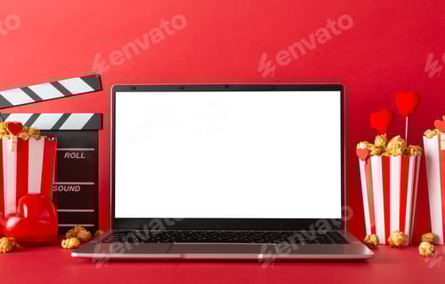 Preview: Create a romantic atmosphere at home for Valentine's Day. Side view of a table set up