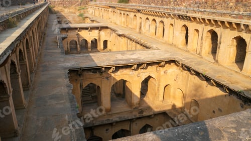 Preview: Scenic view of the Neemrana Baori stepwell in Rajasthan, India
