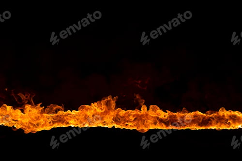 Preview: Blazing flames on black background