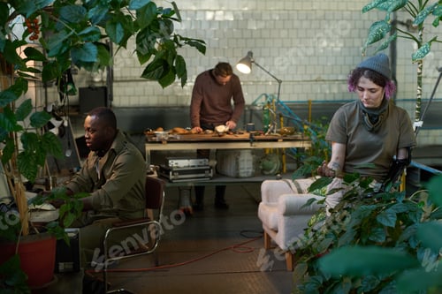 Preview: Three People Working In Post-apocalyptic Building