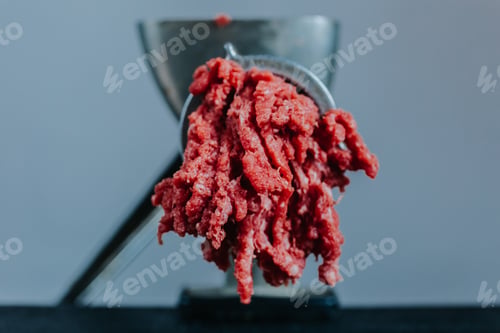 Preview: Meat in mincing machine