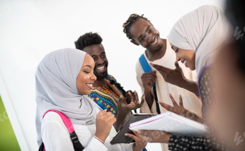 Preview: group of happy african students