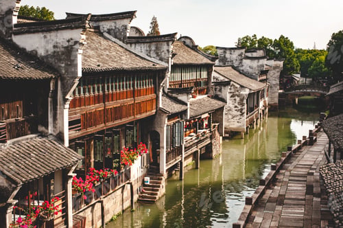 Preview: Traditional houses in the ancient Jiangnan water village of Wuzhen, Zhejiang province