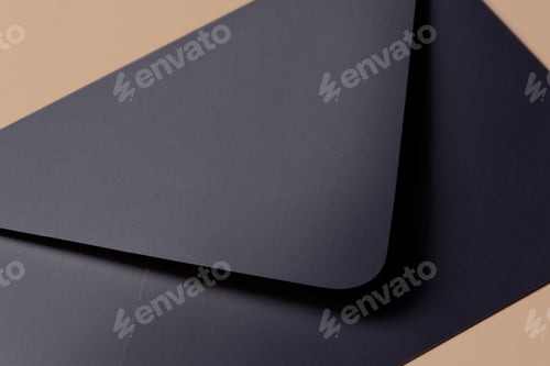 Preview: Black envelope, business stationery with blank design space