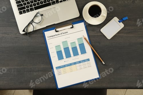 Preview: Concept of finance planning on black wooden table