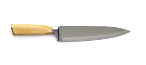 Preview: Big kitchen knife isolated on white background.