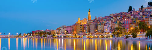 Preview: Menton, Provence-Alpes-Cote d'Azur, France Europe during summer evening