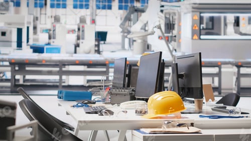 Preview: Monitor in photovoltaics factory office used in finetuning system settings