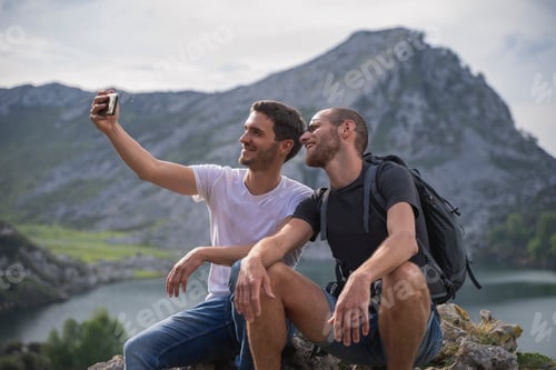 Preview: Friends Taking a Selfie in the Mountains