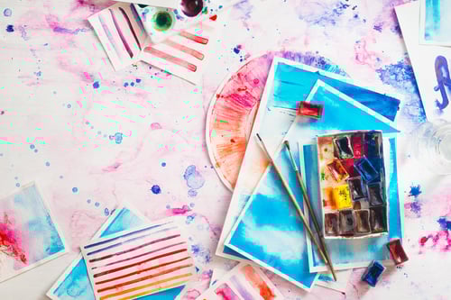 Preview: Watercolor Painting Supplies with Vivid Colors