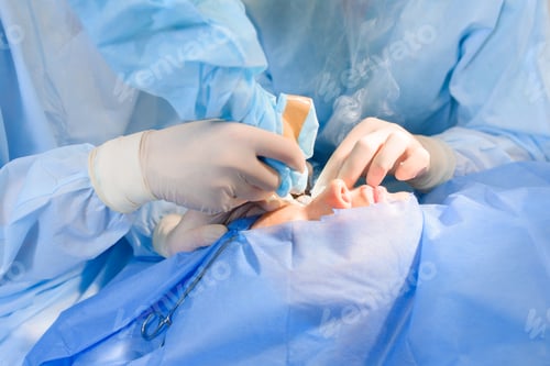 Preview: Laser Blepharoplasty. Plastic surgery operation for correcting defects of the eyelids.