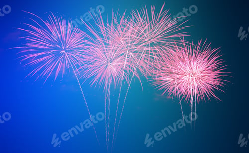 Preview: Colorful Firework In Vintage Color Style For Background