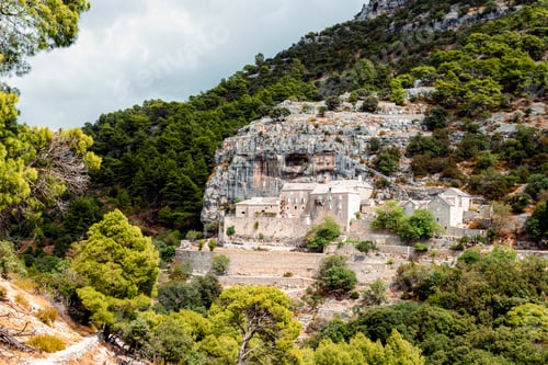 Preview: Pustinja Blaca hermitage in stone desert. Brac island, Dalmatia, Croatia
