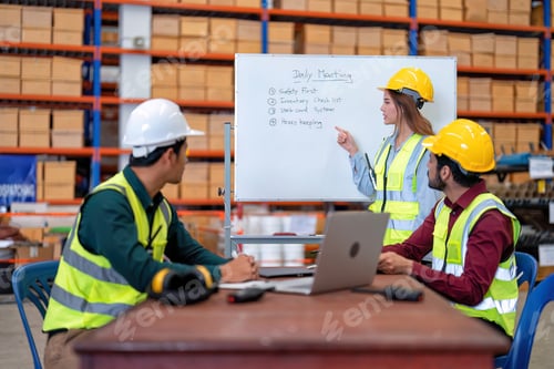 Preview: Group of worker in the warehouse factory