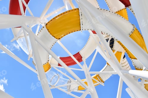 Preview: Colorful Plexiglass Enclosed Water Slide On A Cruise Ship