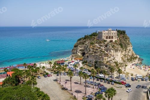 Preview: Aerial view of Santa Maria dell'Isola Church - Tropea, Calabria, Italy