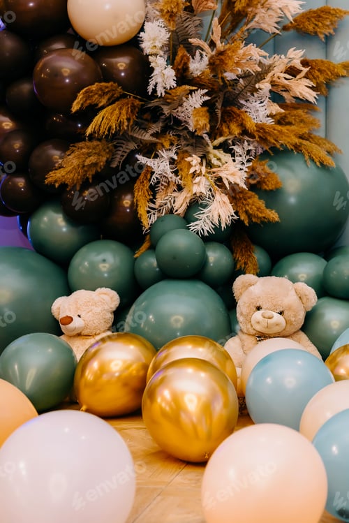 Preview: Festive banner decorative elements, photo area