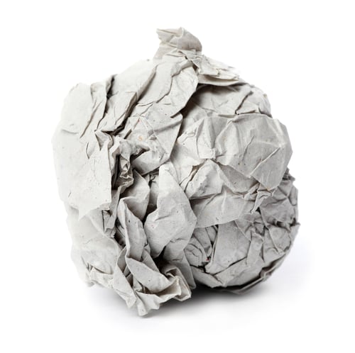 Preview: Sheet of crumpled paper isolated on white