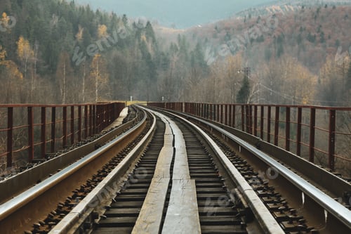 Preview: Concept of travel and adventure, railroad in mountains