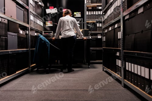 Preview: Police detective standing near desk and analyzing clues board