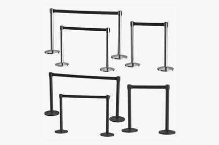 Preview: Airport Queue Line Stanchions with Retractable Belt