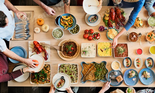 Preview: Friends Party Buffet Enjoying Food Concept