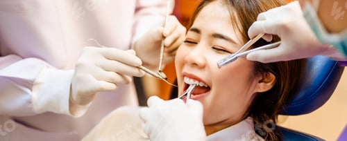 Preview: Dentist examining teeth patients in clinic for better dental health and a bright smile.Dentist about