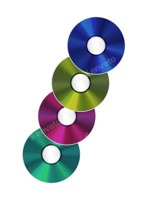 Preview: illustration of an isolated realistic compact discs