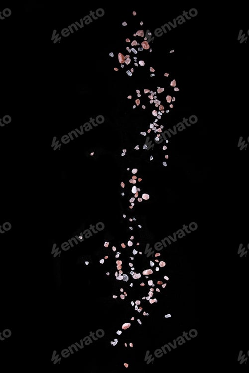 Preview: Pink salt over black background.