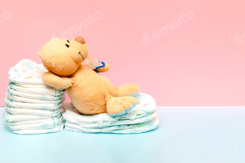 Preview: diapers teddy bear,toy pacifier.infant newborn for baby shower present gift.Healthcare medical