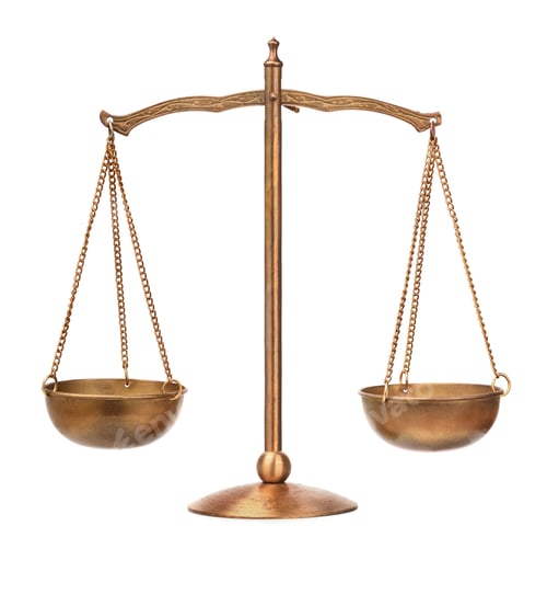 Preview: Balance Scales on White Background for Justice Concept