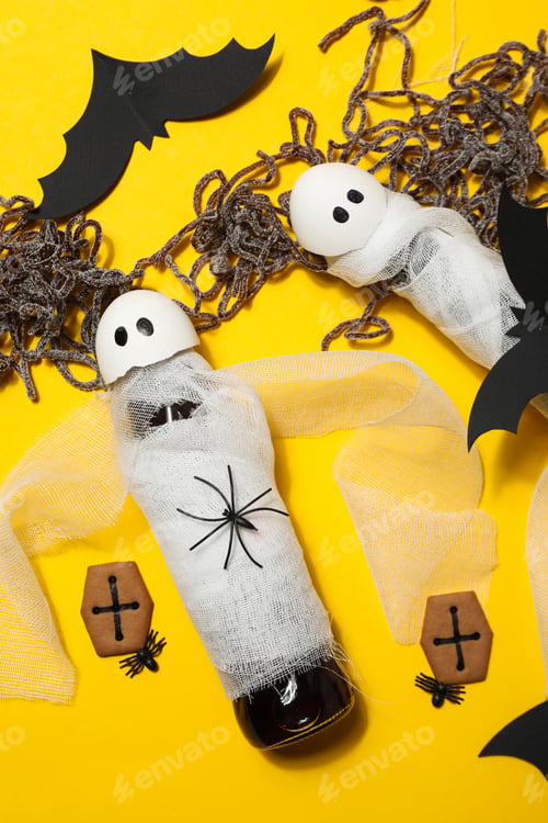 Preview: Concept of Halloween, Halloween party, top view