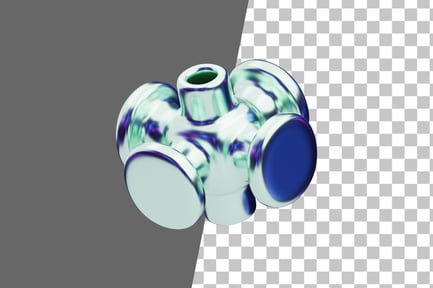 Preview: Chromatic Abstract Circular Node Hub 3D Icon