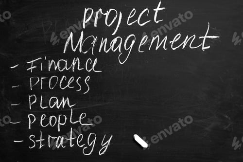 Preview: Notes about project management including finance, process, plan, people, and strategy