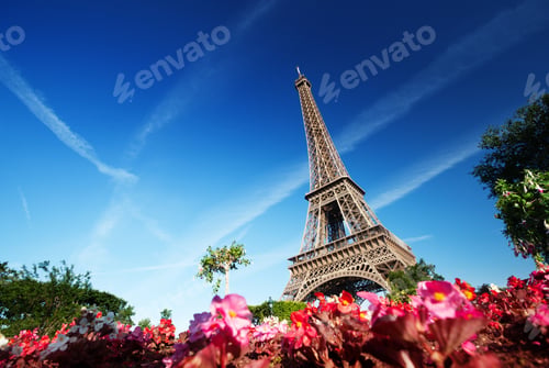 Preview: Sunny Morning And Eiffel Tower, Paris, France